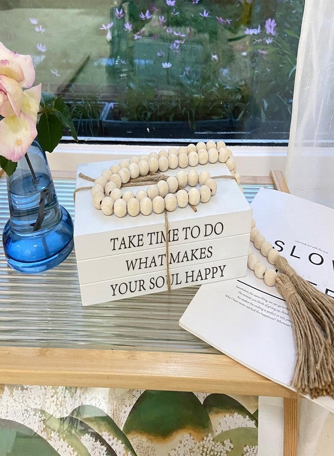 OMISHE Decorative Books for Home Decor, White Faux Books for Decoration, Rustic Farmhouse Stacked Display Books (TAKE TIME to DO) - Image 2