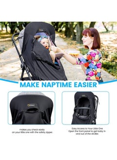 Orzbow Stroller Sun Shade Universal Baby Sun Shade Cover With Storage Bag Viewing Window Breathable And Blocks 99% Of The Uv Rays(Upf 50+) Easy To Install Sleep And Sun Shade Cover For Stroller  - Image 4