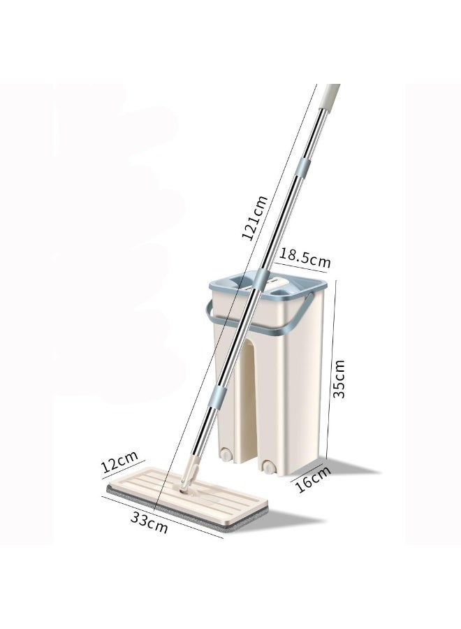 مجموعة ممسحة الأرضيات الدوارة Cyclone Quick Clean، رأس دوار مرن 360 درجة، مناسبة للاستخدام الرطب والجاف، تنظيف عميق دون إتلاف الأرضيات، تتضمن دلو ومكشطة تنظيف. - Image 4