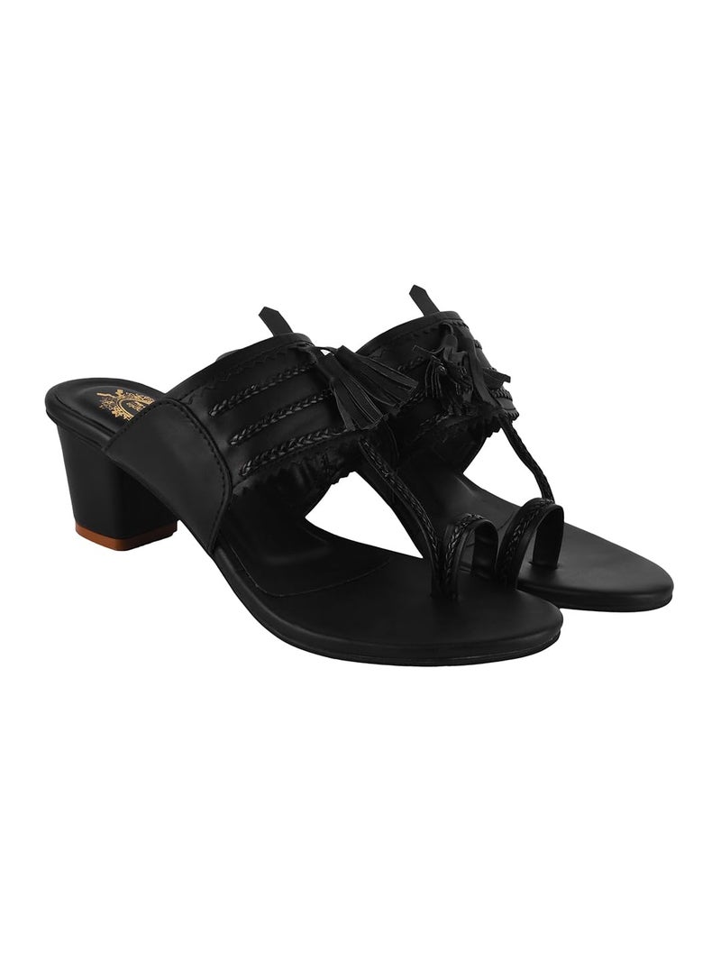 Shoetopia Women's Suede Sandal/Black /EU39 / UK6 - Image 4