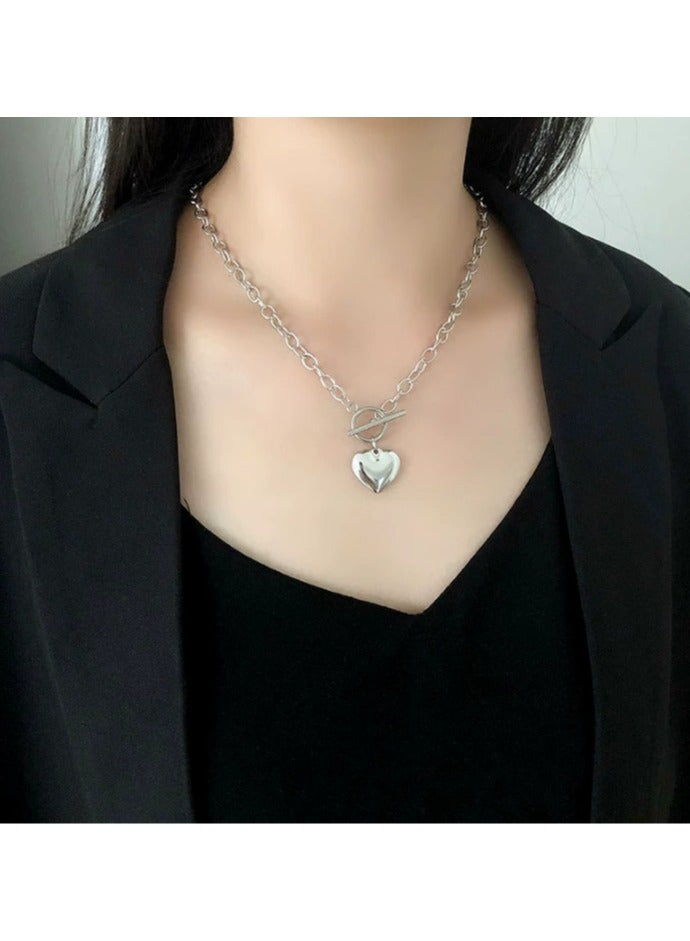 Goolsky طقم قلادة وسوار قلب من الفولاذ التيتانيوم - مجوهرات معدنية مقاومة للتلاشي، أسلوب شارع غير محدد - Image 5