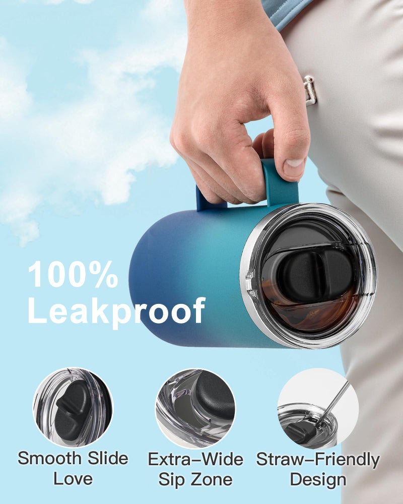 RAYMYLO Insulated Coffee Mug 24 oz, Double Wall Stainless Steel Coffee Mug with Lids, Leak-Proof & Detachable Slider Lid for Thorough Clean, Keeps Coffee Cold for 9 Hrs, Suitable for Camp Home Office - Image 3