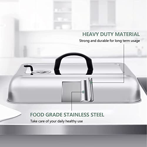 Leonyo 2Pcs Melting Dome for Griddle, Leonyo 13" Rectangle Basting Cover with Adjustable Vent, Stainless Steel 9" Round Burger Dome Lid for Cheese, BBQ Heavy Duty Metal Steam Cover for Flat Top Grill - Image 3