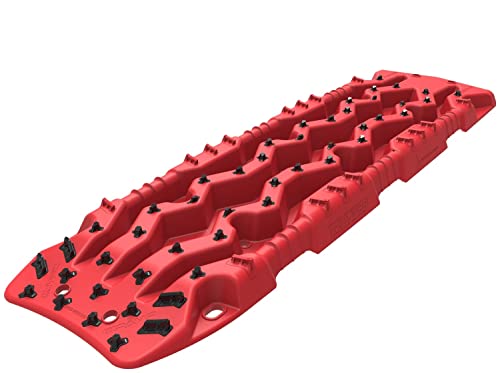 ألواح استرداد ARB TRED PRO TREDPROR مسارات الجر مع أسنان بناء مركب EXOTRED ملف تعريف قبضة SIPELOCK مثالي لإخراج مركبتك 4x4 باللون الأحمر والأسود