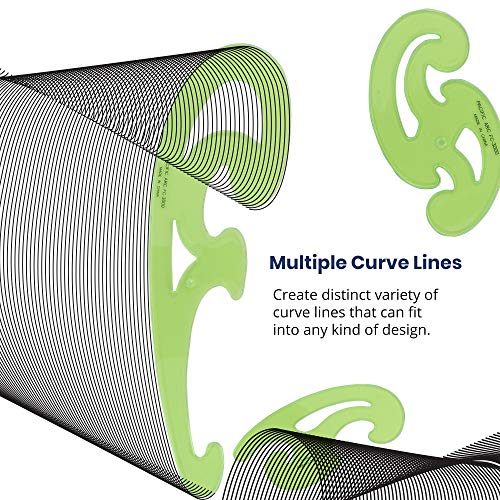 Pacific Arc French Curve Set, 3 Shapes, Clear Curve Ruler, Drafting Tools, Drawing Tools, Woodworking Tools, Comic Template Tool - Image 4