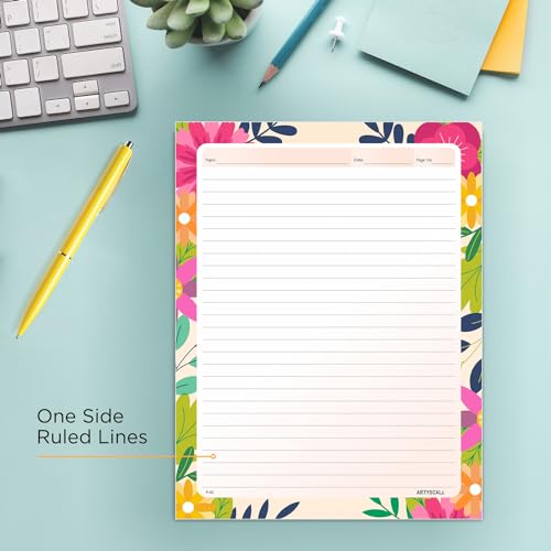 ARTYSCALE A4 Designer Multicolour 100 GSM Project Paper Sheet (One Side Ruled) for School, Colleges Assignments, Creative Art & Craft Practical Work, Nature Art (50 Sheets) - Image 4
