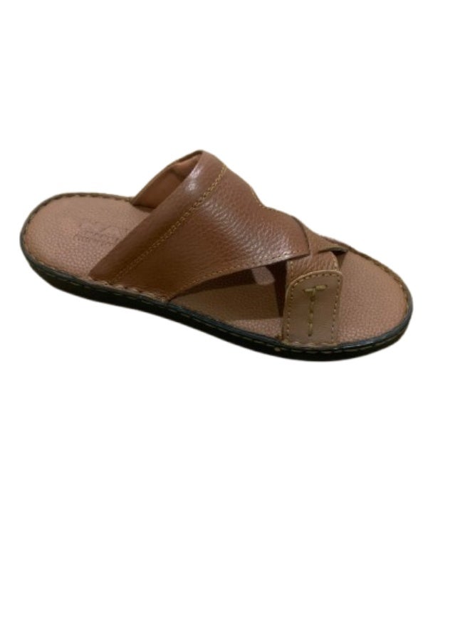 Men's Genuine Leather Sandals, Breathable and Anti-slip Slippers, Comfortable, Wear-resistant and Shock-resistant, Flat Sole with Flexible Sole - Image 3