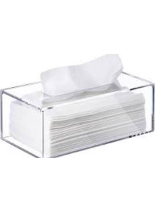 Flip Acrylic Tissue Box with Lid Clear Plastic Dryer Sheet Container Napkin Organizer for Bathroom, Kitchen, Home, Rectangular - Image 2
