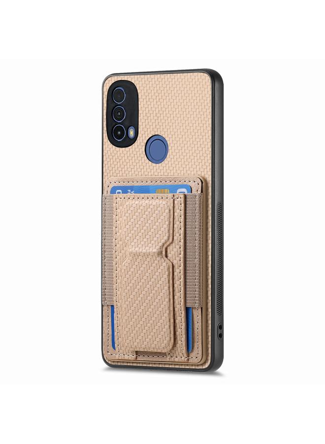 Case For Motorola Moto G 5G 2024 4G Carbon Fiber Fold Stand Elastic Card Bag Phone Case