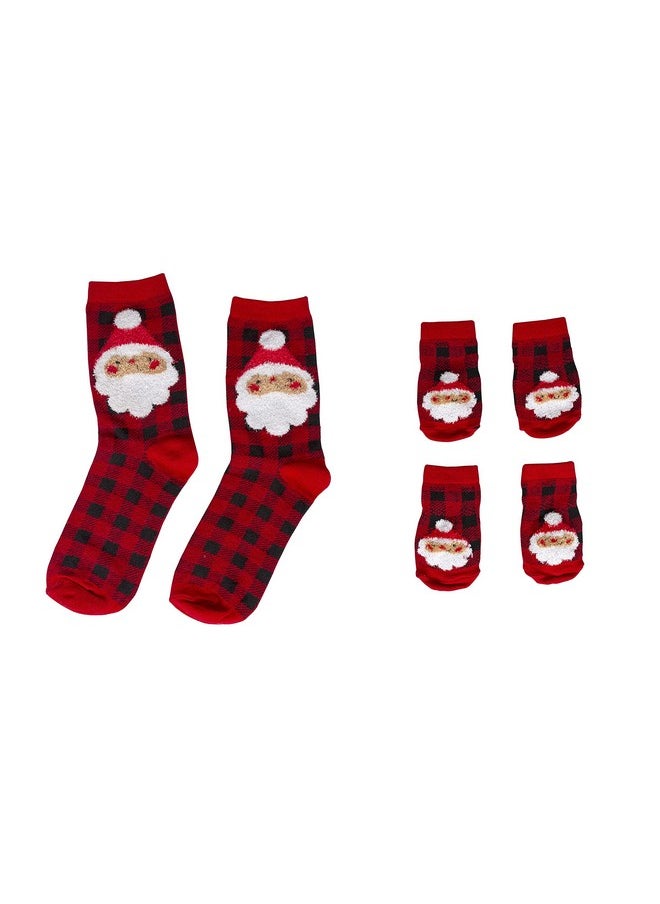 pearhead Pearhead Human and Dog Christmas Socks, Matching Pet Owner and Pet Apparel, Novelty Holiday Santa Claus Socks, Unisex One Size Fun Socks, Pet Lover Gifts, Christmas Stocking Stuffer  - Image 1