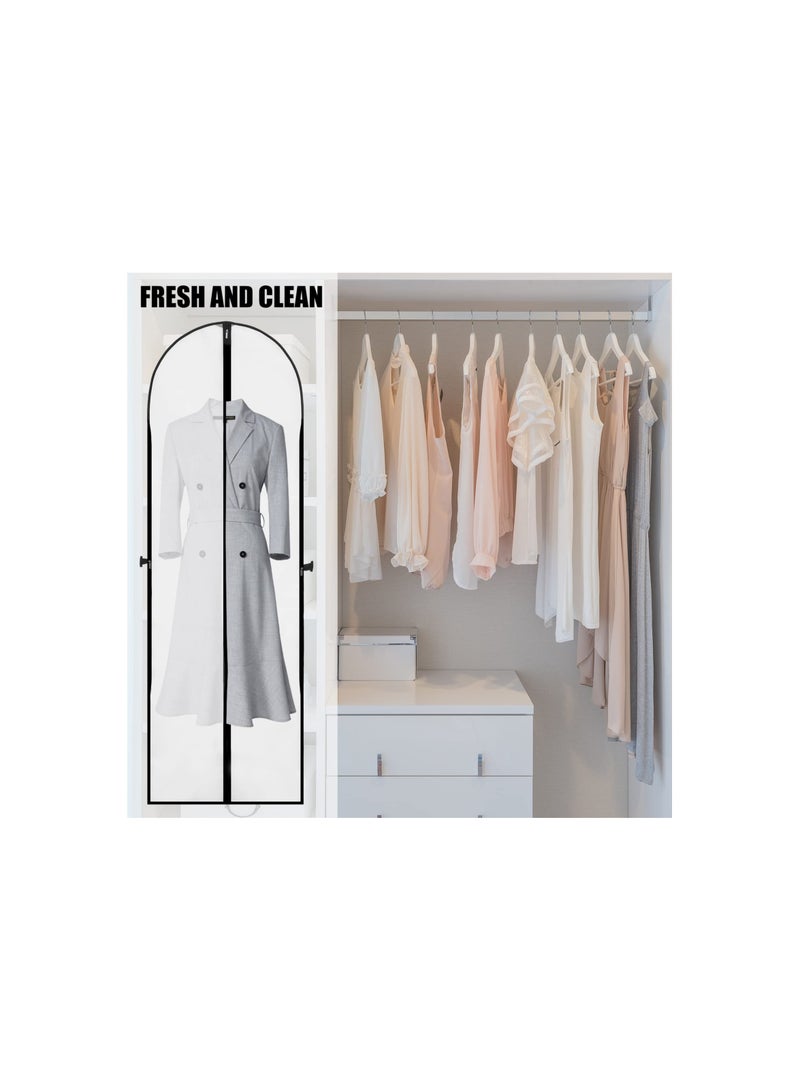 SOLARAE Dress Bags Covers, Long Garment Bags Peva Clothes Cover Bags with Zip (60x180 Cm), Waterproof Anti-Mite Breathable, Long Dress Suit Bags Mildew-Proof, Pet-Hair-Proof for Storage and Travel(2 Pack) - Image 2