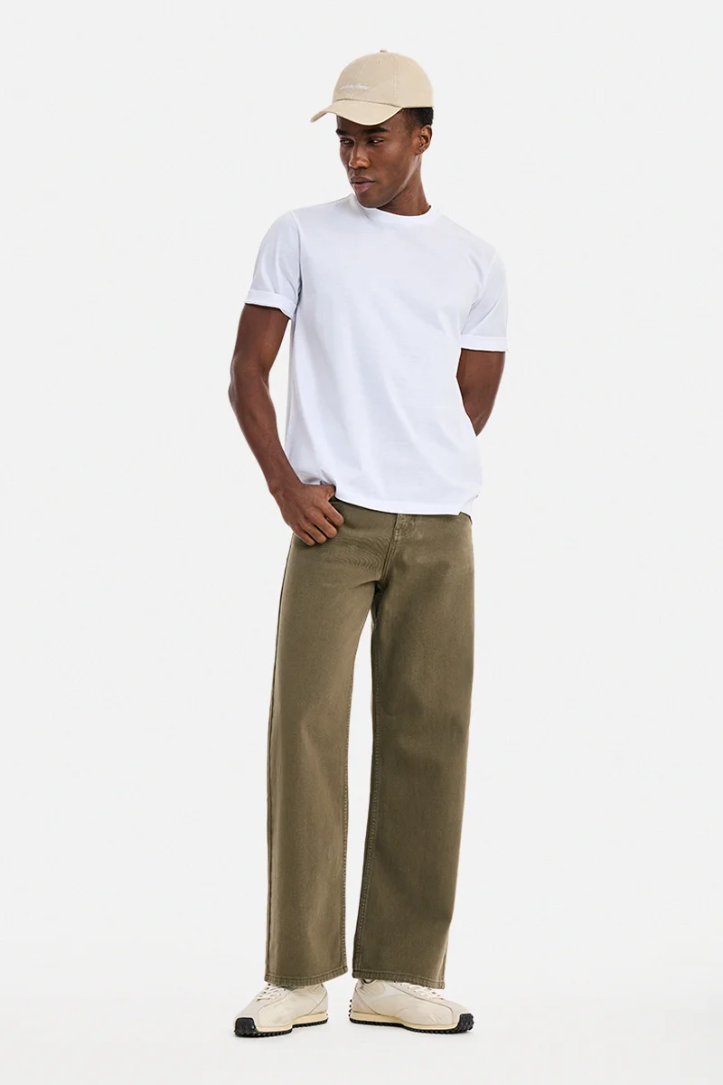 SNITCH  Brown Solid Straight Fit Casual Jeans for Men | Best Price UAE