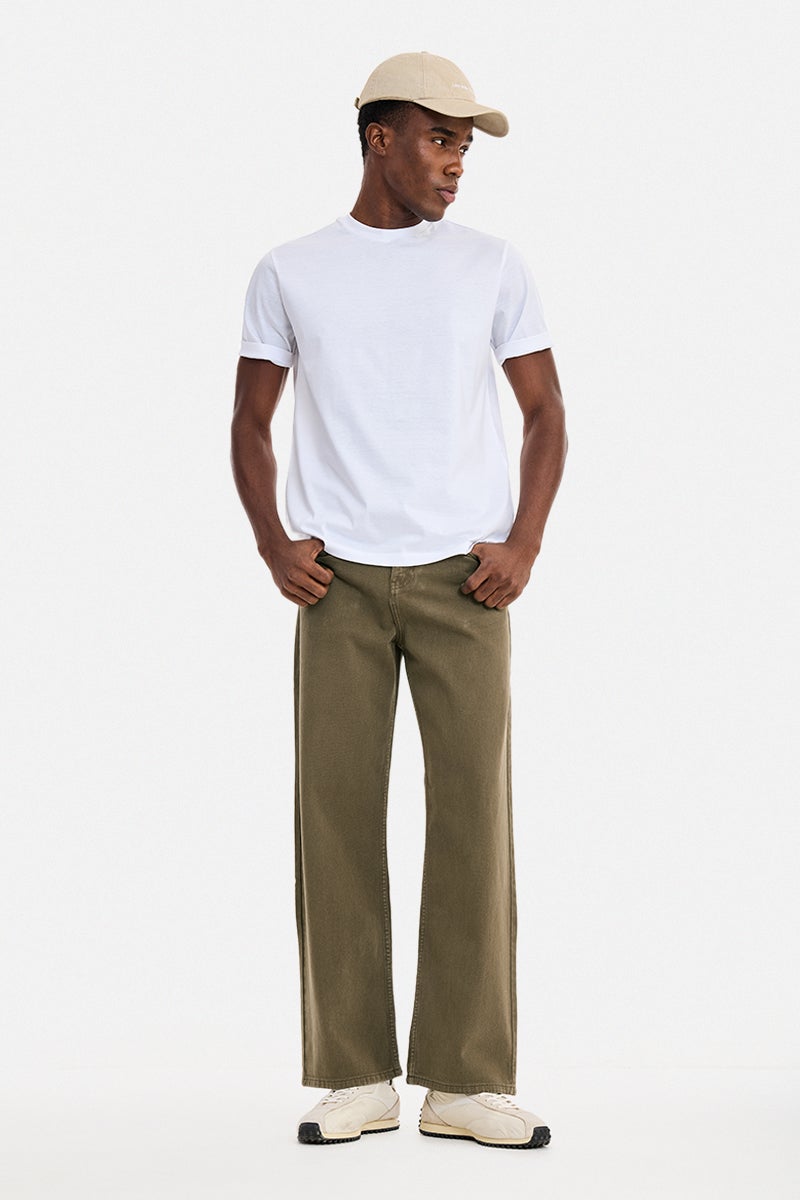 SNITCH Brown Solid Straight Fit Casual Jeans - Image 2