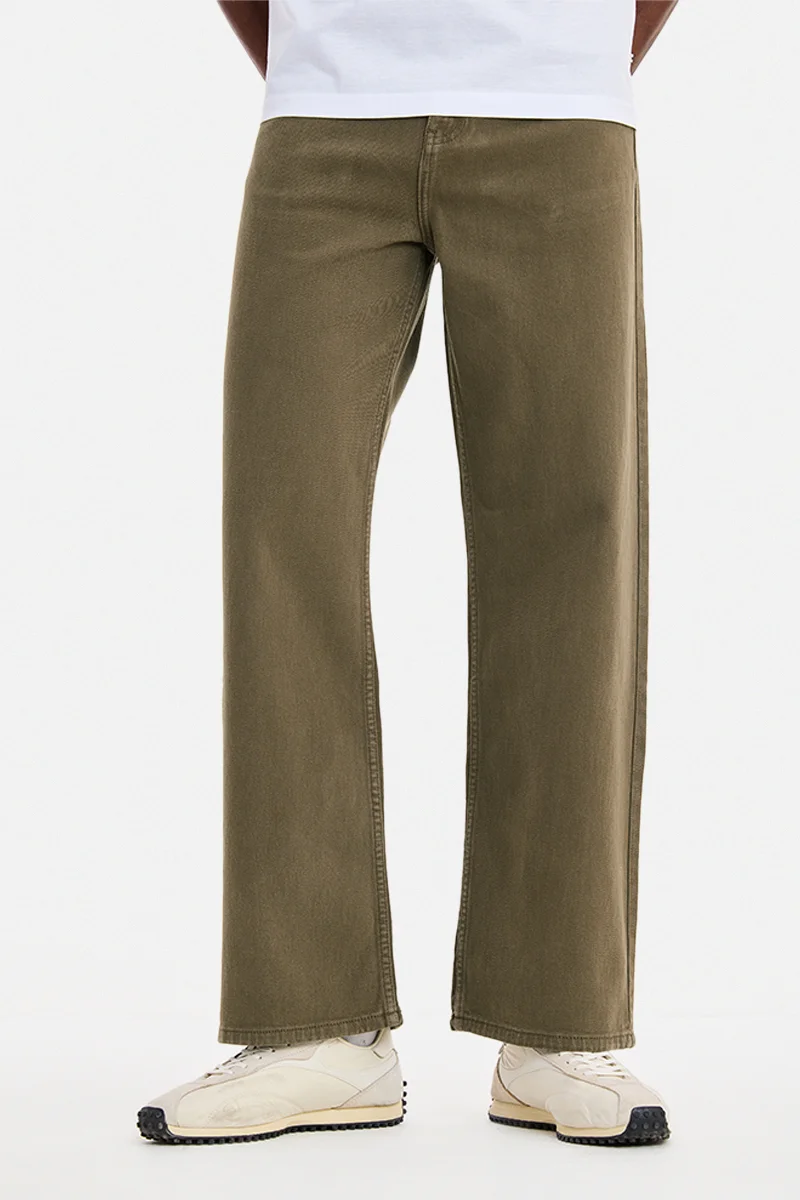 SNITCH Brown Solid Straight Fit Casual Jeans