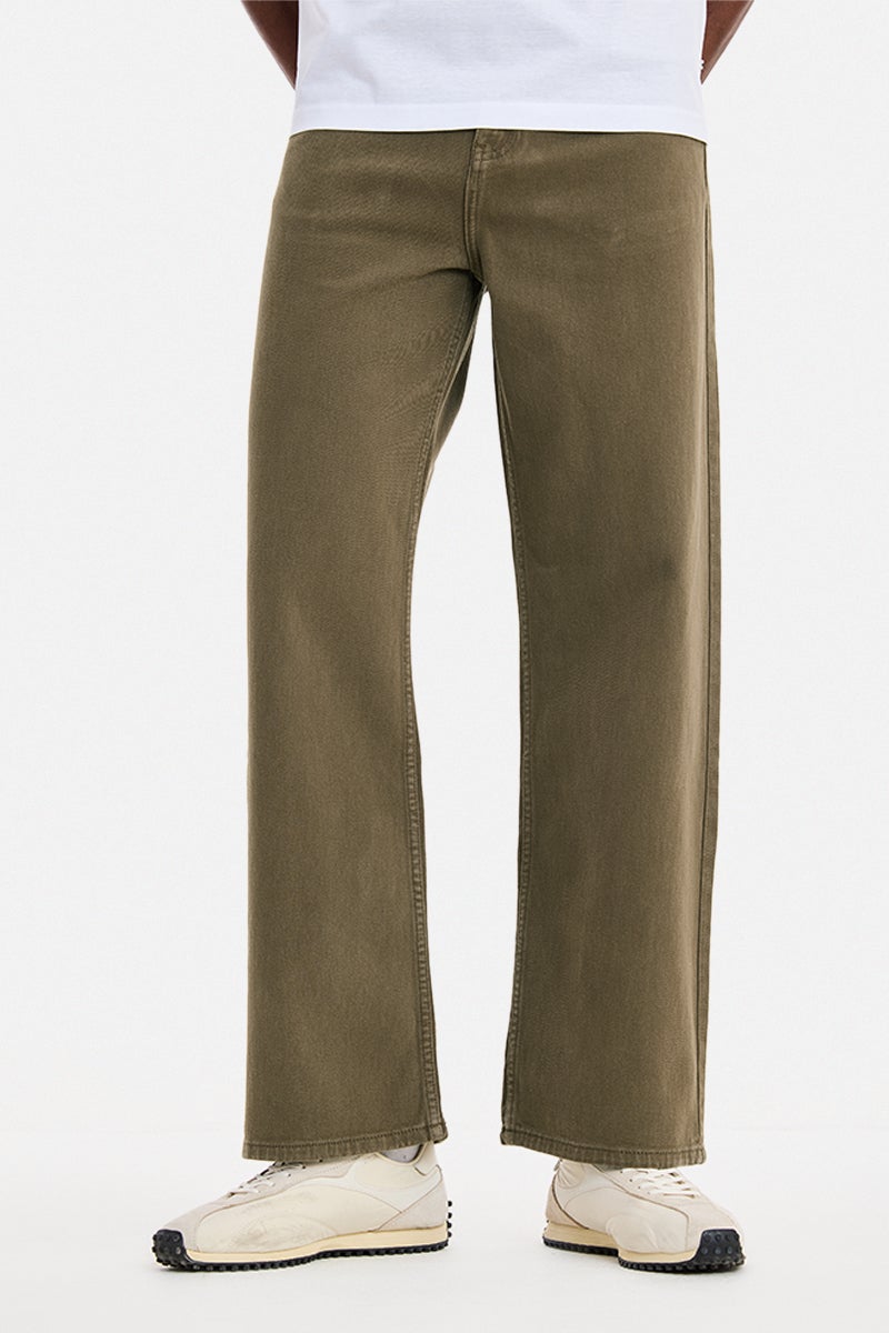 SNITCH Brown Solid Straight Fit Casual Jeans - Image 1
