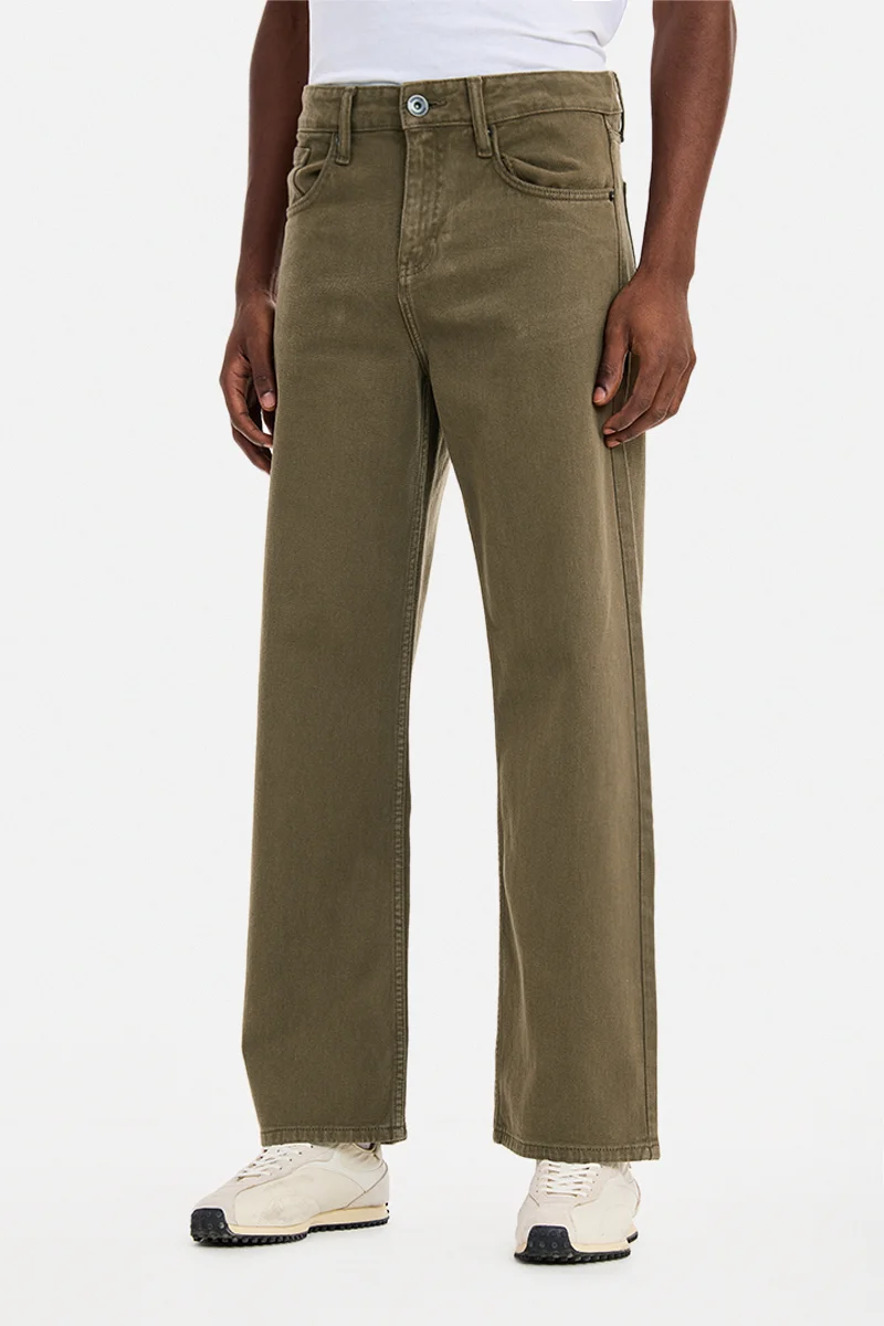 SNITCH  Brown Solid Straight Fit Casual Jeans for Men | Best Price UAE