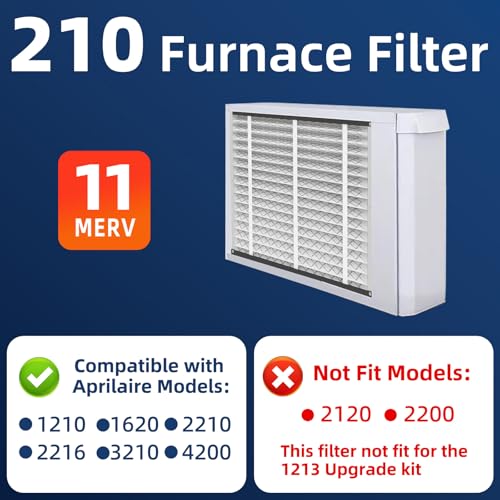 UNIREACH 2 Pack 210 Replacement Air Filter, MERV 11,Actual Size: 20.47"x25.6"x3.94", Nominal Size: 20''x25''x4'', HVAC Furnace Filter, Compatible with AprilAire Models 1210, 1620, 2210, 2216, 3210, 4200 - Image 2