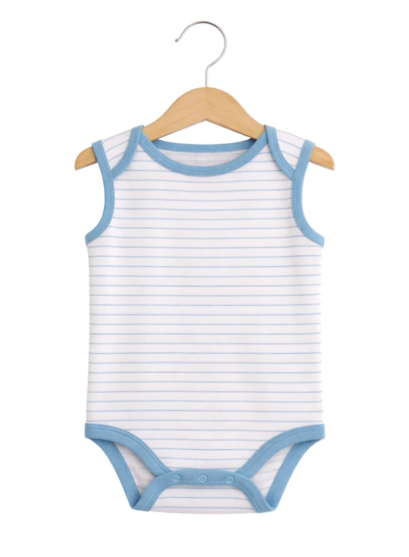 Victor And Jane  Baby Boys Sleeveless Interactive Dino Print Bodysuits – Pack of 3 for Men | Best Price UAE