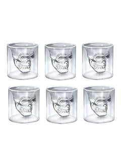 Generic Set Of 6 Crystal Skull Shot Glasses  - Image 1