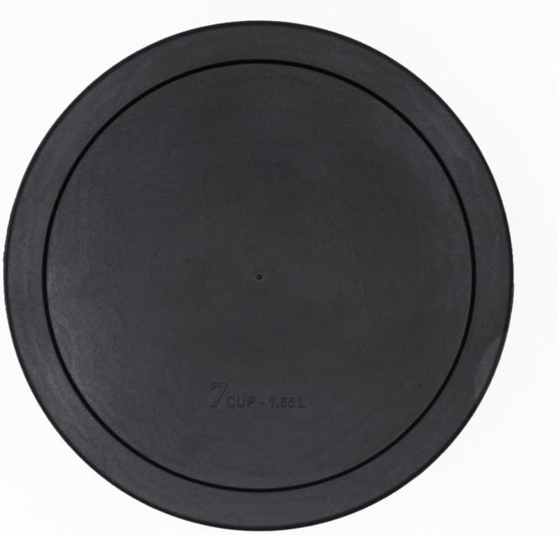 Cibi Food Storage Container Lids (7 Cups, Black - 6PK) For Pyrex and Anchor Round Glass Containers, Dishwasher and Microwave Safe Replacement Lids - Image 2