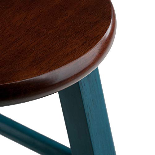 Winsome Wood Ivy Bar Stool, Rustic Teal and Walnut, 29" - Image 3