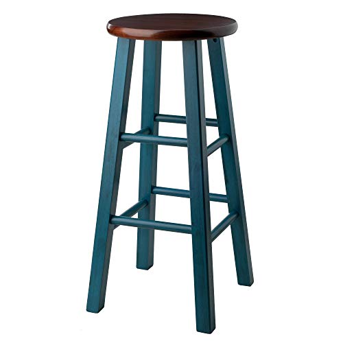 Winsome Wood Ivy Bar Stool, Rustic Teal and Walnut, 29" - Image 1