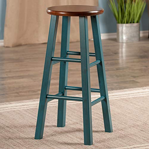 Winsome Wood Ivy Bar Stool, Rustic Teal and Walnut, 29" - Image 2