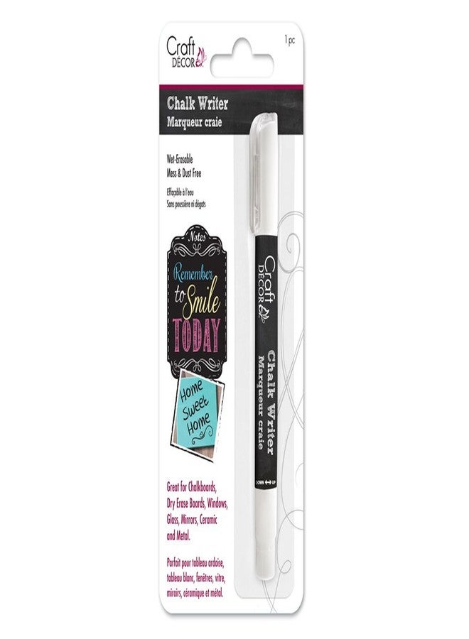 Multicraft Imports Chalk Writer, Mess Free, Wet-erasable marker for many surfaces - Amazing Vibrant Color, White - Image 1