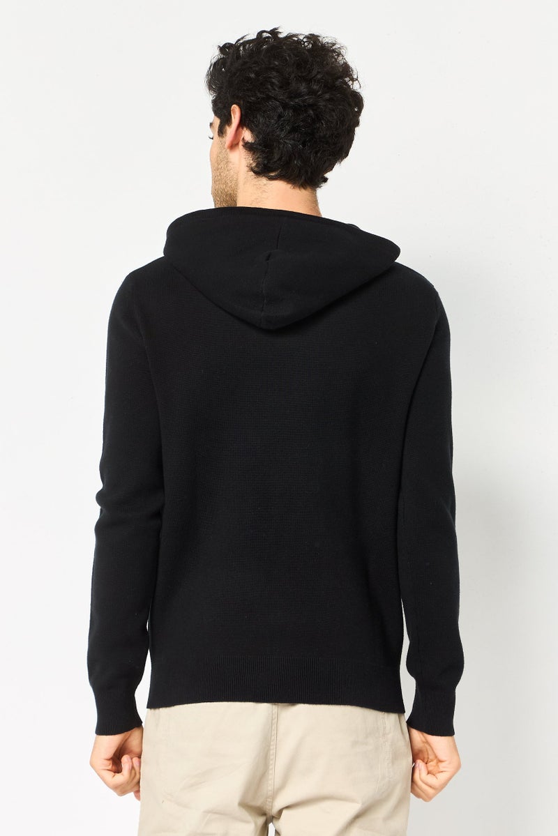Celio Men Solid Long Sleeve Hoodie, Black - Image 4