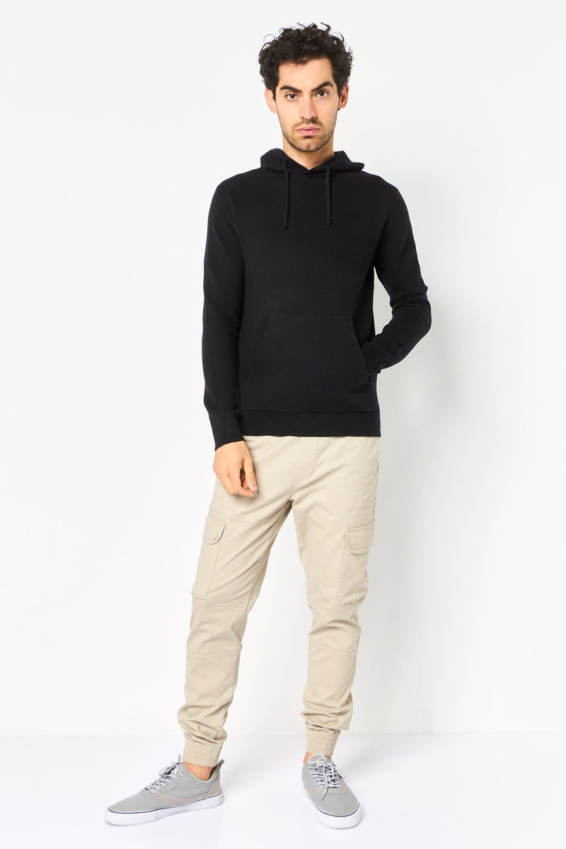 Celio Men Solid Long Sleeve Hoodie, Black - Image 2
