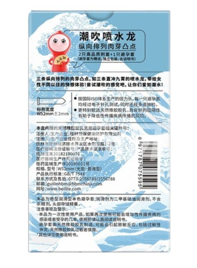 UNIVERSAL 3-Piece Dragon Shaped Condoms Set – 2 Textured, 1 Smooth Lubricated Condom - Image 2