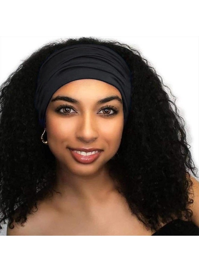 Woeoe African Headbands Knotted Hairbands Black Yoga Sport Head Wraps Wide Elastic Head Scarf for Women and Girls (Pack of 4) - Image 3