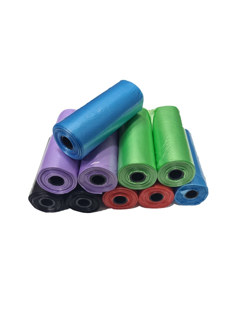 Generic Pack Of 10 Pet Trash Bags or Disposable Diaper Bag Refill Rolls Safe And Odour Control Multicolour 