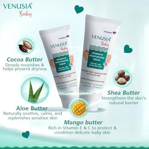 VENUSIA Dr. Reddy's Baby Intensive Moisturizing Cream | Safe, Hydrating and Gentle | Goodness of Shea, Aloe, Cocoa and Mango Butters | Soothes Baby Skin | 75g - Image 5