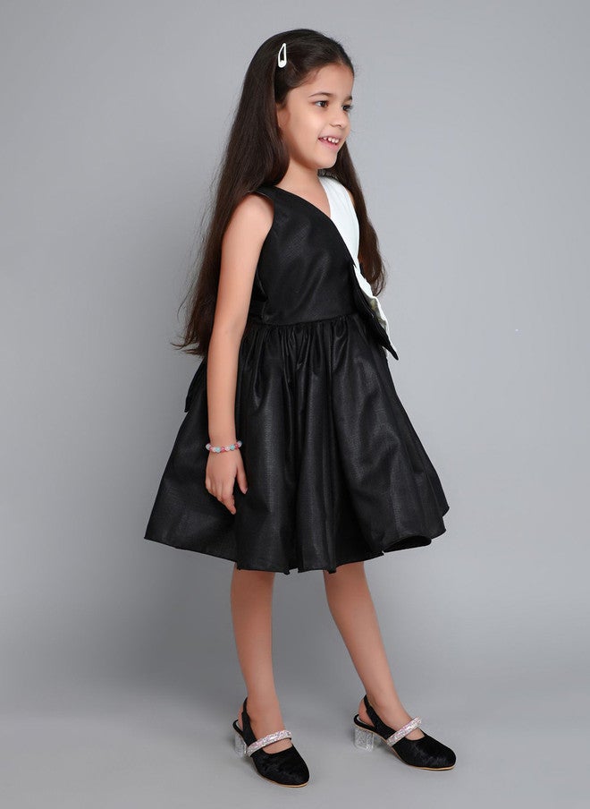 PinkChick فستان أسود مزين بألوان متباينة للفتيات - Image 3