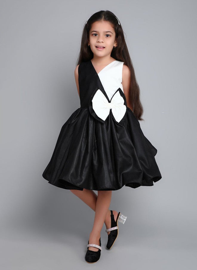 PinkChick فستان أسود مزين بألوان متباينة للفتيات - Image 1
