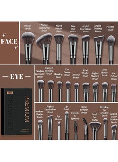 MAANGE 25 Pcs Makeup Brushes Set - Face Eye Makeup Brushes with Gift Box - Professional All-round Makeup Tools - Black  - Image 3