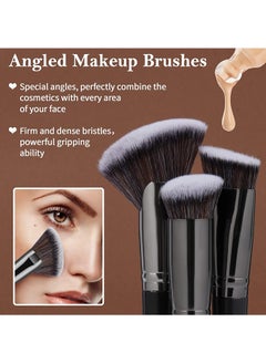 MAANGE 25 Pcs Makeup Brushes Set - Face Eye Makeup Brushes with Gift Box - Professional All-round Makeup Tools - Black  - Image 5