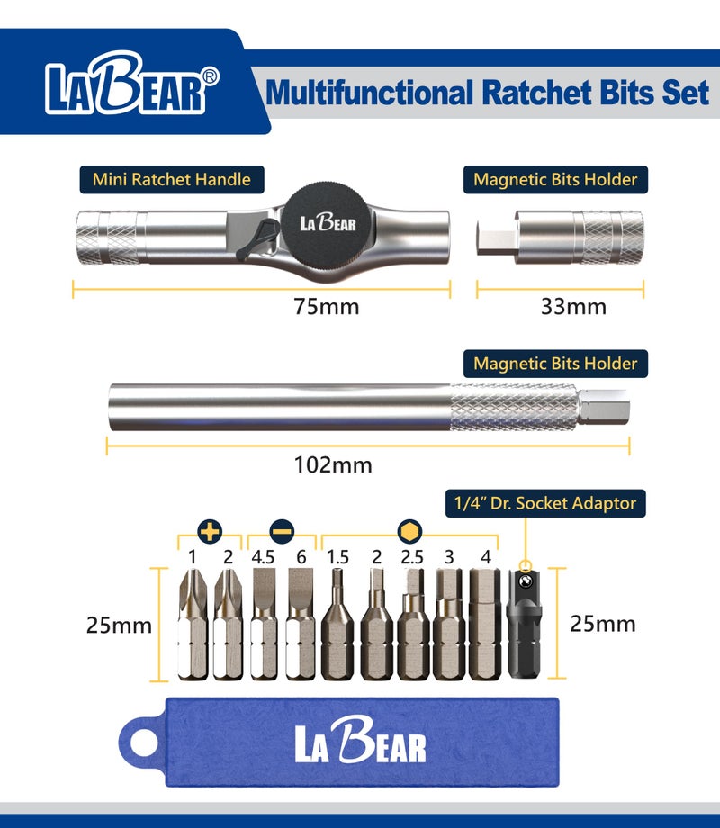 LABEAR - 12 in 1 T-Shape Pocket Multi-Function Cycling Bicycle Multitool Repair Kits - Bike Tool Set - Great for Mountain & Road Bikes - Use as Screwdriver or Wrench - Image 2