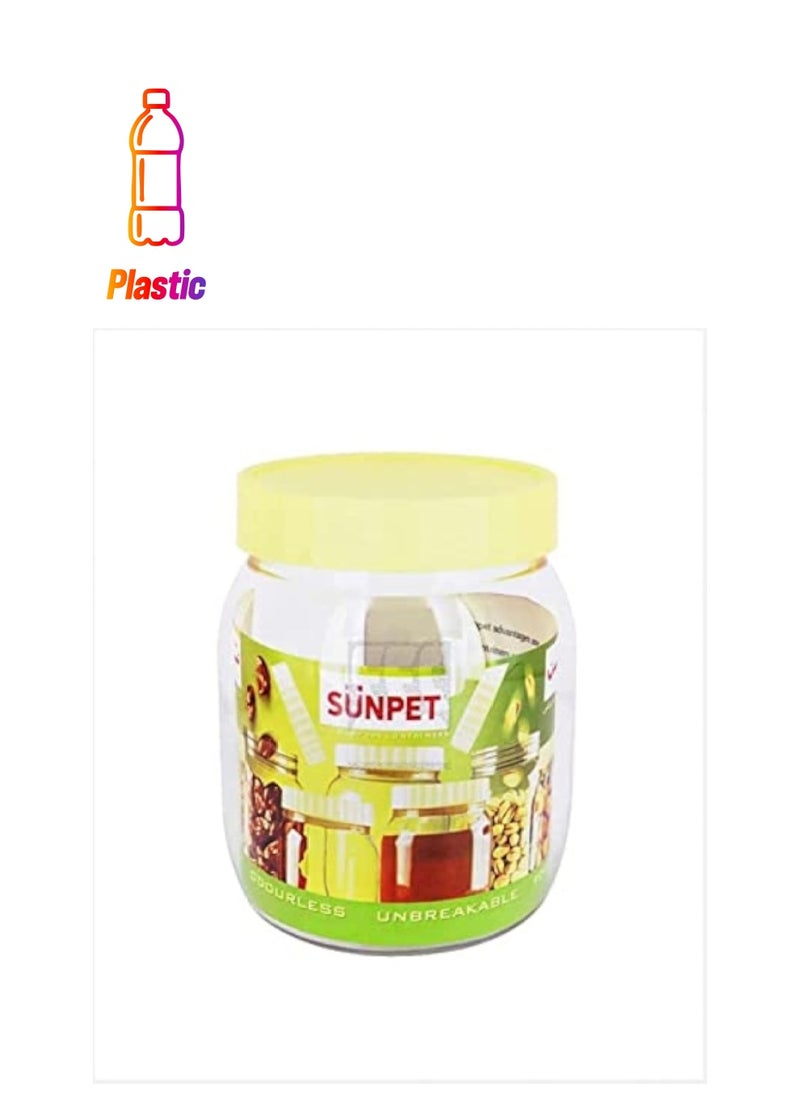 Sunpet Alsaqer Round SpiceJar/Pet Jar/Plastic Food Storage Jar 500 ml Capacity 