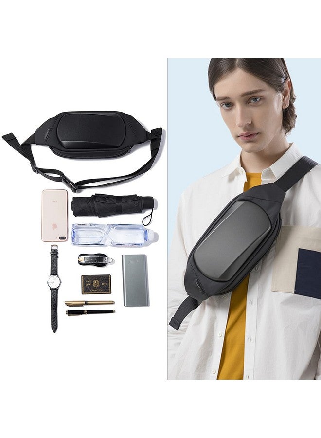 BANGE Water Resistant TPU Unisex Travel Crossbody Sling Bag Chest Pack (Black) - Image 4