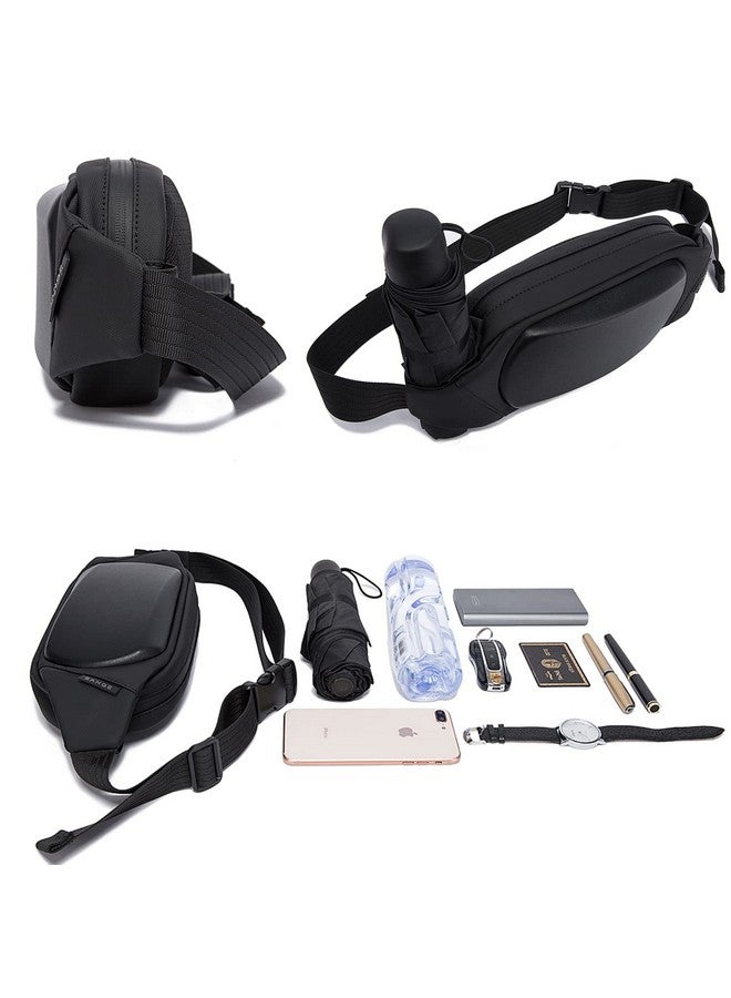 BANGE Water Resistant TPU Unisex Travel Crossbody Sling Bag Chest Pack (Black) - Image 3