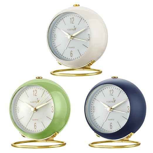 SHOPELLA Silent Table Analog Alarm Clock No Ticking Lighted on Demand Battery Operated Beep Sounds Small Desk Clock for Bedroom Office and Travel - Image 5