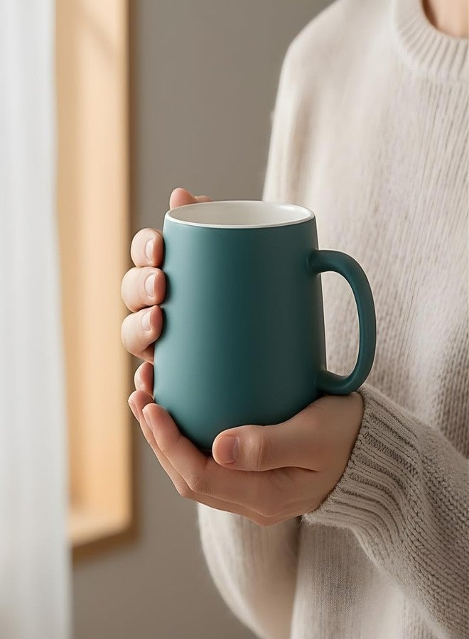 Femora Matte Finish Coffee Mug | Microwave & Dishwasher Safe Ceramic Tea Cup | Perfect for Latte, Americano, Cappuccinos, Tea Bag & Beverages Teal 350ml, Pack of 2 - Image 3