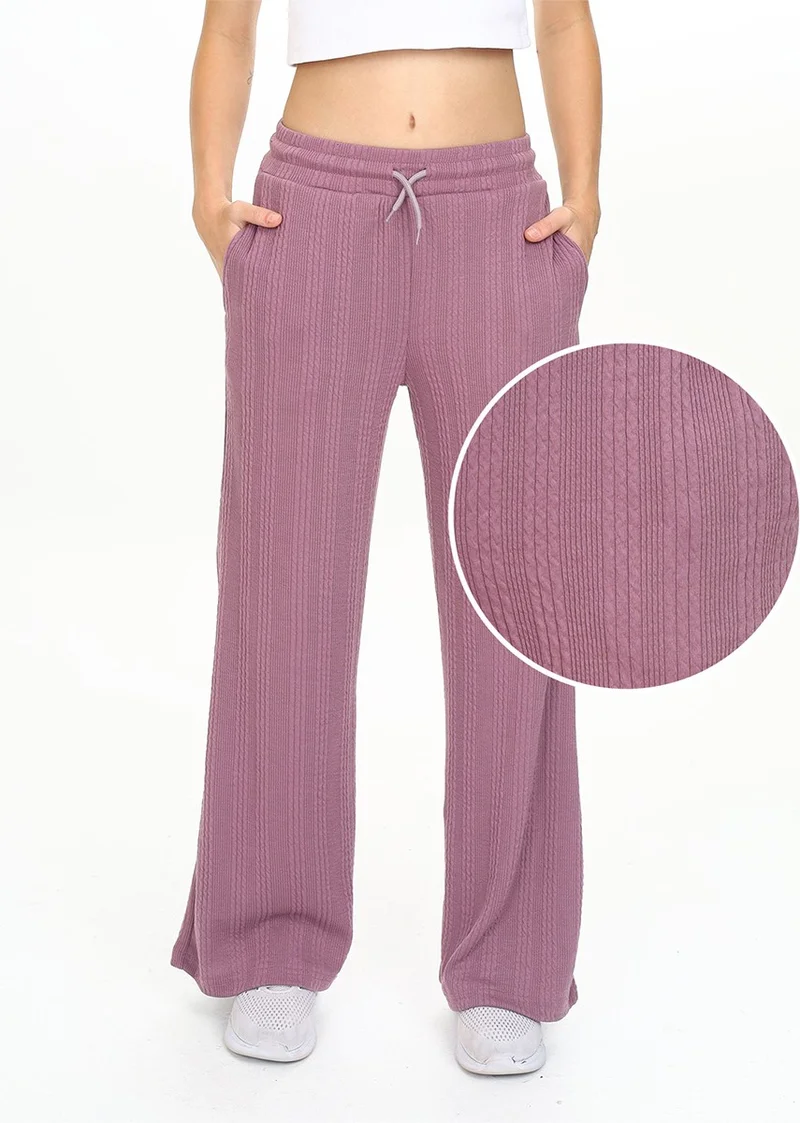 Denokids Girls Wide Leg Rose Basic Sweatpants