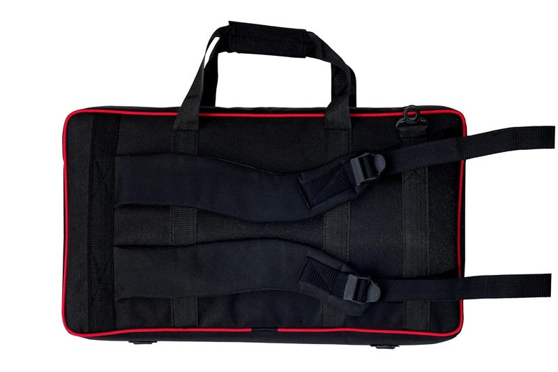 GIG Master Heavy Padded DJ Controller Case for Hercules DJControl Inpulse 500, with Large Laptop & Accessory Pocket (Black_Red) - Image 4