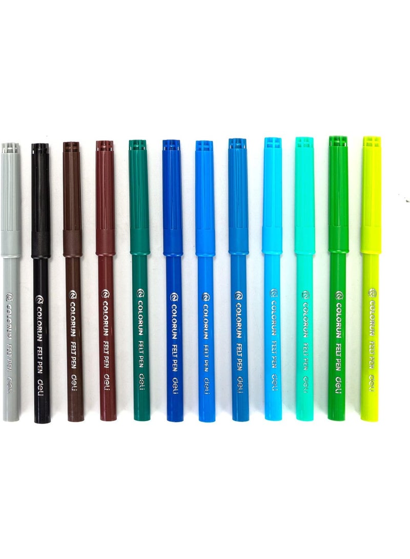 Deli C100-23 Sketch Felt Pen 24-Pieces, Multicolor - Image 2