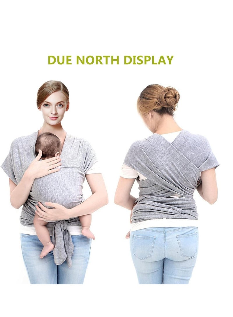 MostNow حامل أطفال MostNow Baby Wrap Carrier - حامل أطفال متعدد الاستخدامات ومسامي، خفيف الوزن، حامل أطفال بدون استخدام اليدين، حامل أطفال قابل للتعديل، حاملات للأطفال حديثي الولادة والرضع وحاملات أطفال (رمادي) - Image 5