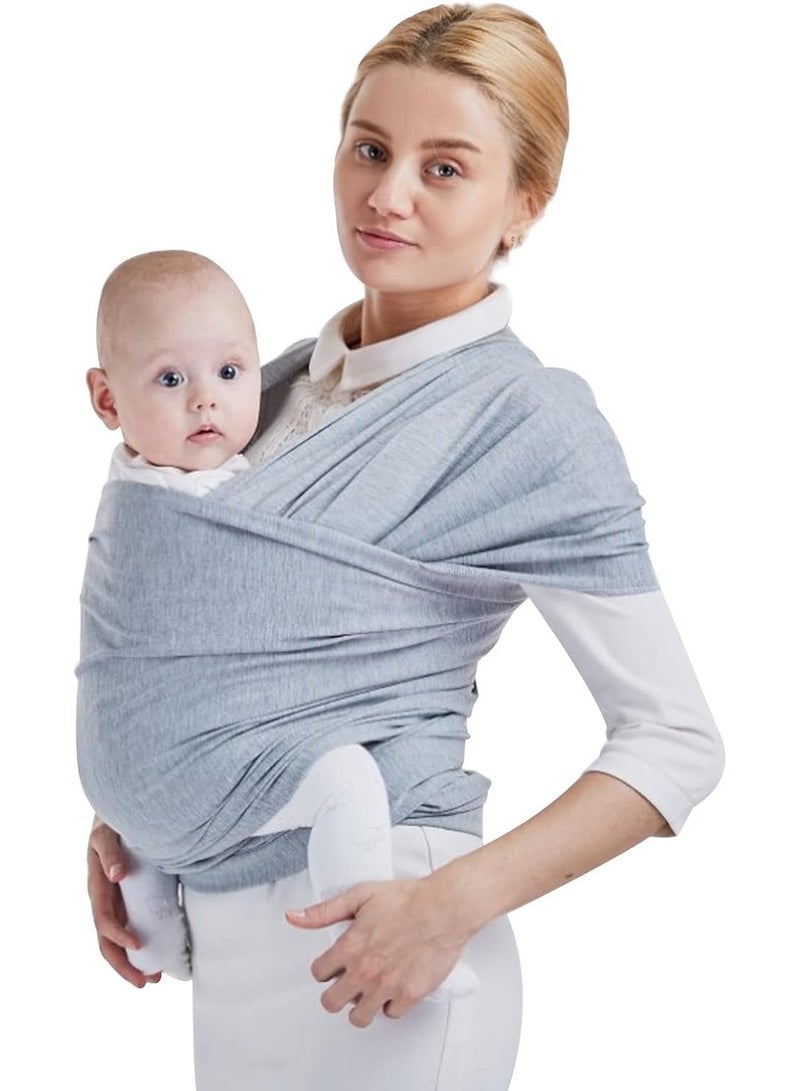 MostNow حامل أطفال MostNow Baby Wrap Carrier - حامل أطفال متعدد الاستخدامات ومسامي، خفيف الوزن، حامل أطفال بدون استخدام اليدين، حامل أطفال قابل للتعديل، حاملات للأطفال حديثي الولادة والرضع وحاملات أطفال (رمادي) - Image 1
