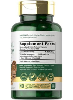 CARLYLE Turkey Tail Mushroom Capsules | 1200Mg | 200 Count | Nongmo & Gluten Free Extract | By  - Image 3
